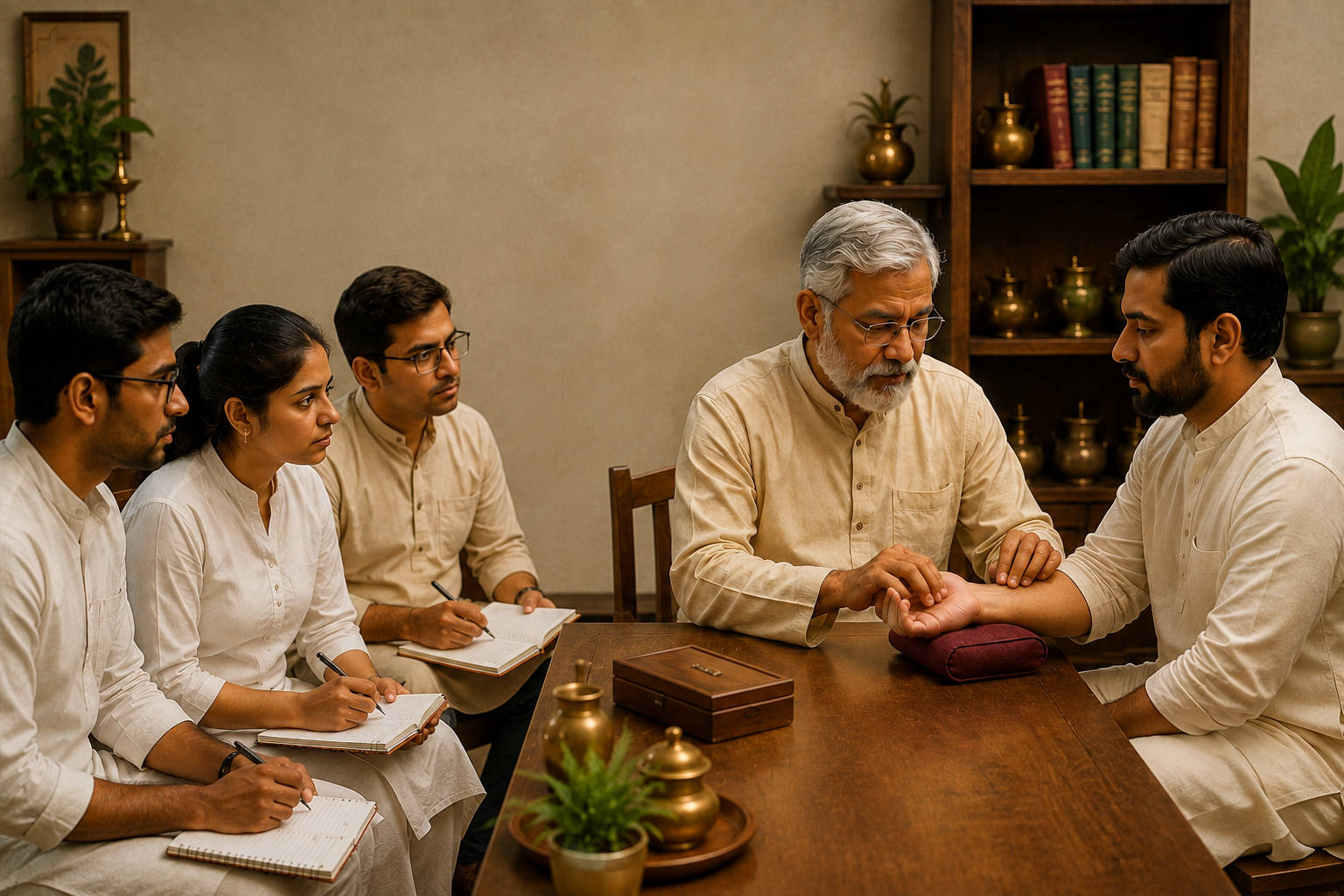 नाड़ी परीक्षा का चिकित्सकीय प्रदर्शन